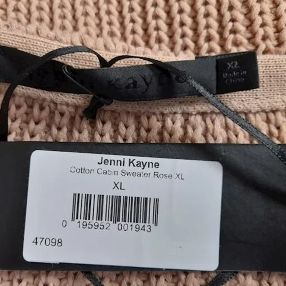 Jenni Kayne Pink V-Neck Sweater Ribbed Knit - Picture 3 of 6